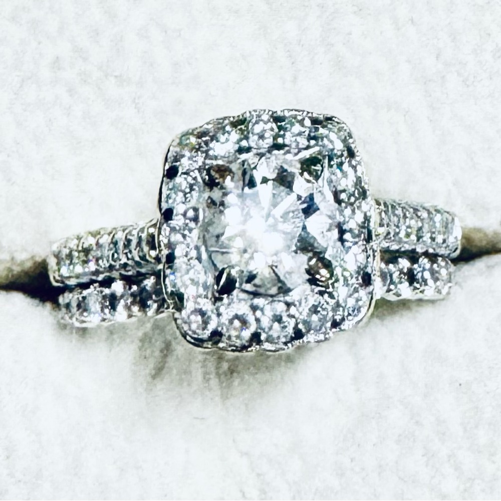 Engagement Ring, 1.80 total carats combined, natural diamonds, Size 7.5